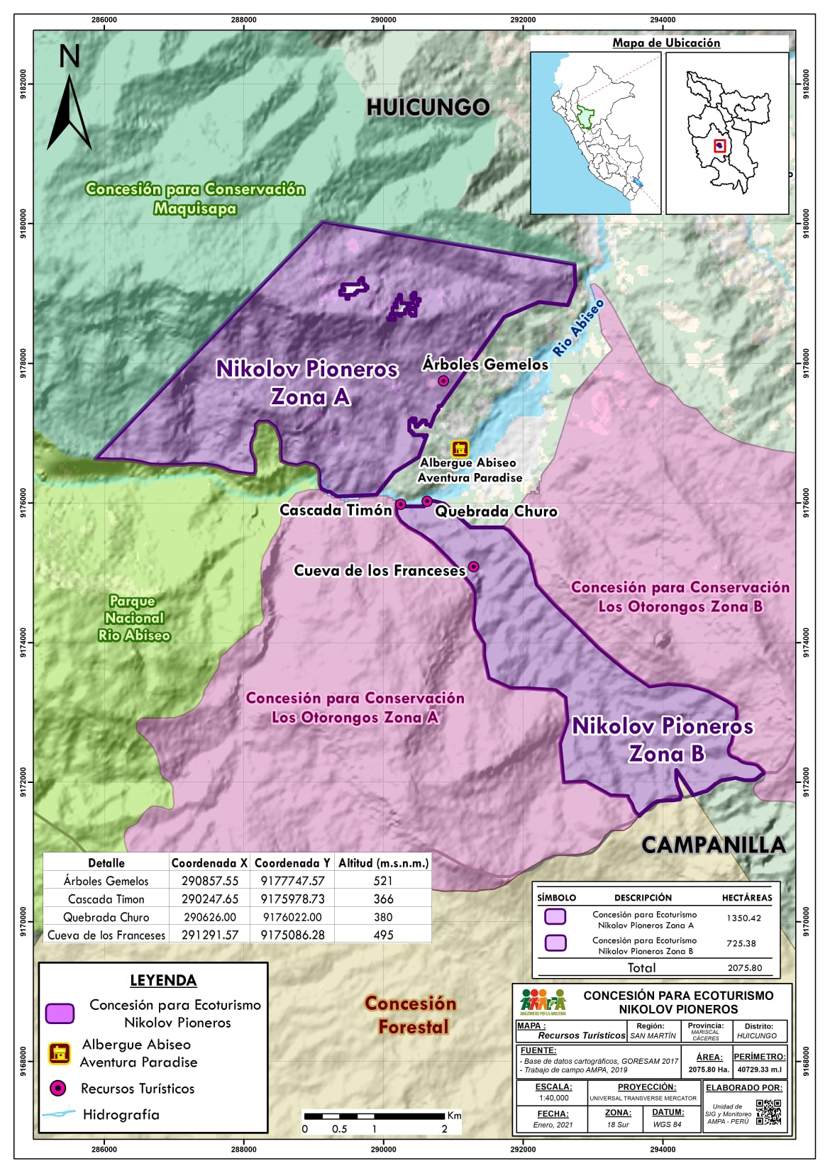 Mapa de la concesión Nikolov Pioneros
